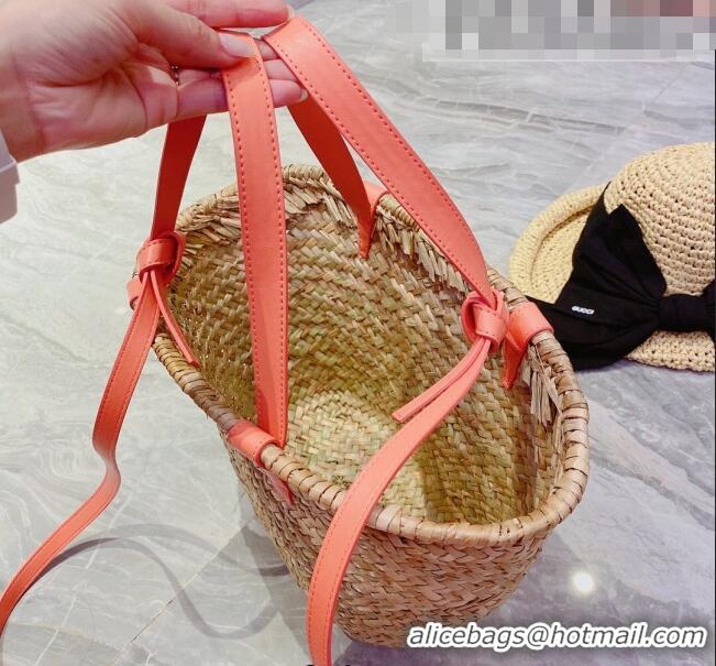 Best Quality Celine Raffia Basket Shopping Bag CD3119 Beige/Peachy Pink 2022