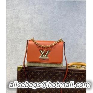 Promotional Louis Vuitton Twist MM Bag in Raffia-Like and Leather M57647 Orange 2022