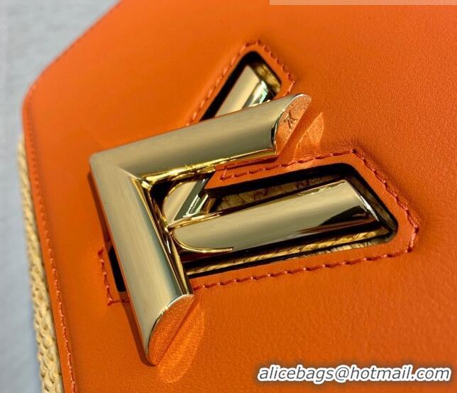 Promotional Louis Vuitton Twist MM Bag in Raffia-Like and Leather M57647 Orange 2022