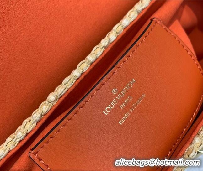 Promotional Louis Vuitton Twist MM Bag in Raffia-Like and Leather M57647 Orange 2022