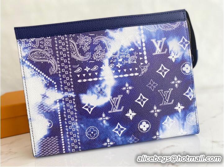 Luxurious Louis Vuitton Original Leather POCHETTE VOYAGE M81442 Blue