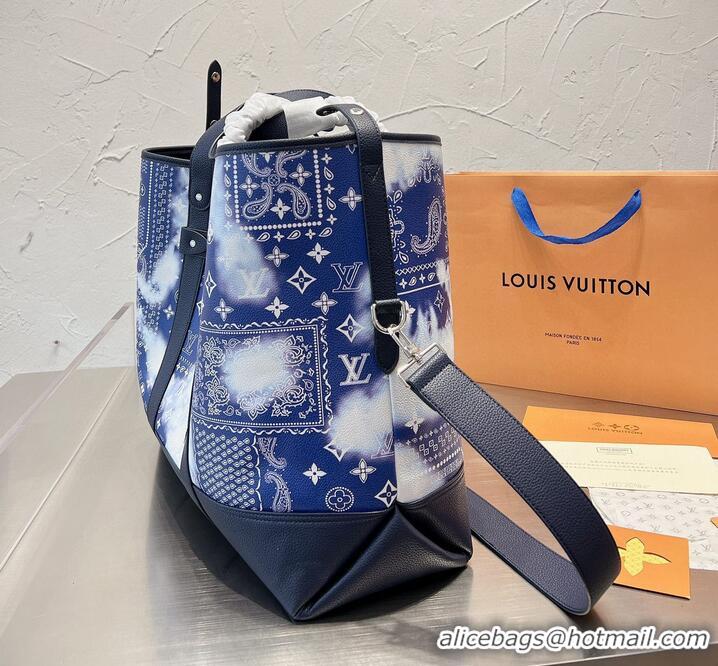 Promotional Louis Vuitton Original Leather Tote Journey M20553 Blue and White Porcelain