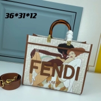 Stylish Fendi Tote Fabric Graffiti Print Shopping Bag 0002