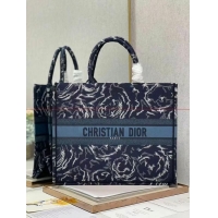 New Style DIOR BOOK TOTE Embroidery C1286-32 blue