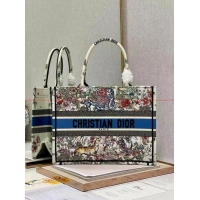 Sophisticated SMALL DIOR BOOK TOTE Embroidery C1287-30 white