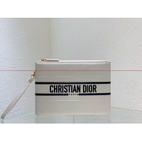 Perfect Dior Calfskin Cluth Bag C9181 white