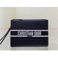 Top Grade Dior Calfskin Cluth Bag C9181 Black