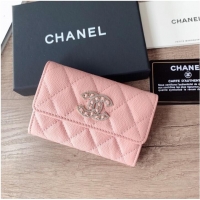 Low Cost Chanel card holder Calfskin AP2735 pink