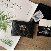 Top Quality Chanel card holder Calfskin AP2737 black