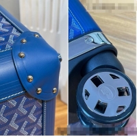 Luxurious Goyard Bourget PM Trolley Case Wheeled Luggage 20inches GY1647 Sky Blue