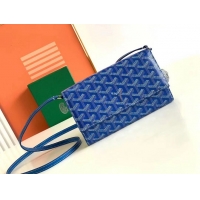 Grade Discount Goyard Varenne Continental Wallet with Strap G20087 Blue