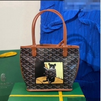 Good Taste Goyard Anjou Mini Bag With Bulldog G2320 Black And Tan