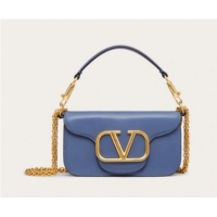 Popular Style VALENTINO GARAVANI MINI LOCO Calf leather Shoulder Bag 1W2B0K blue