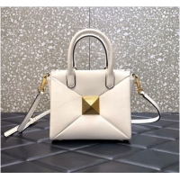 Good Product VALENTINO GARAVANI small One Stud Sheepskin tote Bag XW0B0K59 white