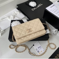 Super Quality Chanel Grained Calfskin small Shoulder Bag AP33814 apricot