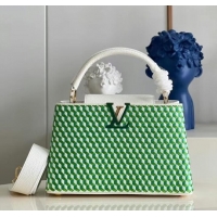 Pretty Style Louis Vuitton CAPUCINES M59879 White & Green