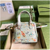 Most Popular Gucci Horsebit 1955 mini top handle bag 640716 light blue