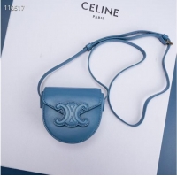 Super Quality Celine FOLCO CUIR TRIOMPHE IN SMOOTH CALFSKIN 10J303 BLUE