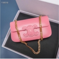 Well Crafted Celine CHAIN SHOULDER BAG TRIOMPHE IN SHINY CALFSKIN 199243 PINK