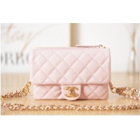 Reasonable Price Chanel Grained Calfskin Shoulder Bag AS3225 pink