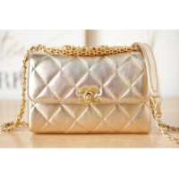 Well Crafted Chanel lambskin Shoulder Bag AS3240 gold