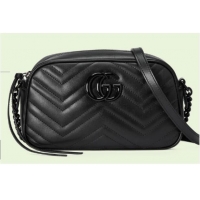 Famous Brand Gucci GG Marmont small shoulder bag 447632 black