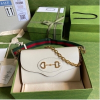 Classic Grade Gucci Horsebit 1955 small bag 677286 white