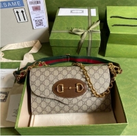 Affordable Price Gucci canvas Horsebit 1955 small bag 677286 brown