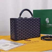 Good Taste Goyard Hotel Box Bag Clamecy Leather GY1409 Navy Blue