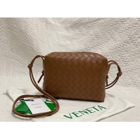 Best Price Bottega Veneta Small intrecciato leather cross-body bag 680255 Brown