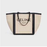 Top Grade Celine Large Square In Textile With Celine Print And Calfskin C8741 Vanilla/Black