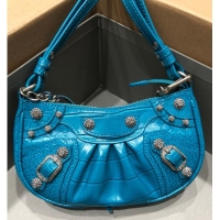 Luxury Discount Balenciaga LE CAGOLE MINI PURSE WITH CHAIN 6958141 blue