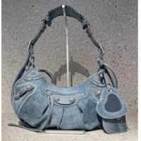 Hot Sell Cheap Balenciaga WOMENS LE CAGOLE MEDIUM SHOULDER BAG 27541 Denim