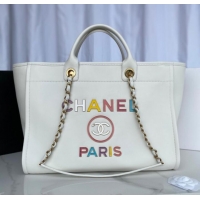 Famous Brand Chanel Original Leather Shopping Bag 66941 White