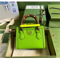 New Style Gucci Diana lizard mini bag 675800 Fluorescent green