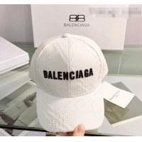 Shop Classic Balenciaga Canvas Baseball Hat 0401148 White 2022