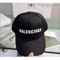 Top Quality Balenciaga Canvas Baseball Hat 0401149 Black 2022