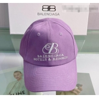 Refined Balenciaga Canvas Baseball Hat 0430108 Purple 2022