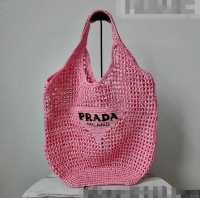 Shop Popular Prada Raffia Tote bag 1BG424 Pink 2022