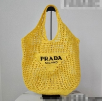 Promotional Prada Raffia Tote bag 1BG424 Yellow 2022