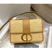 Famous Brand Dior 30 Montaigne Bag in Natural Beige Cannage Raffia CD1343 2022