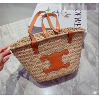 Top Quality Celine Raffia Basket Shopping Bag CE3118 Beige/Tan Brown 2022