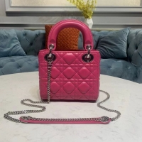 Lady Dior Bag Nano Bag Rose Original Leather D44552 Silver