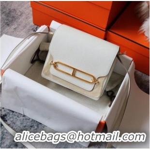 Reasonable Price Hermes Roulis 19cm Evercolor 9D H9003 white&Gold