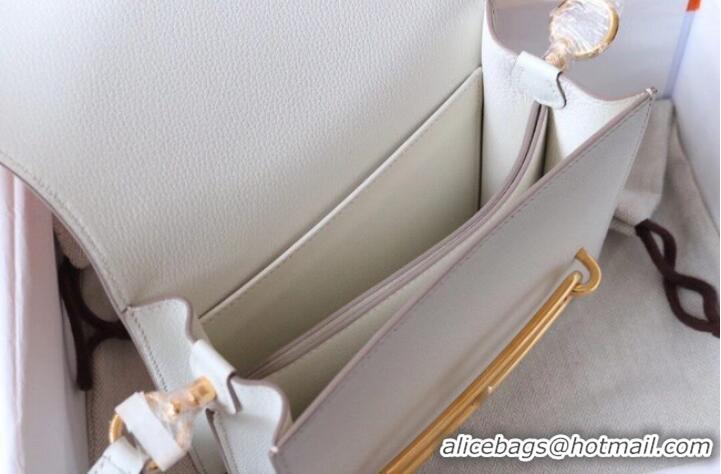 Reasonable Price Hermes Roulis 19cm Evercolor 9D H9003 white&Gold