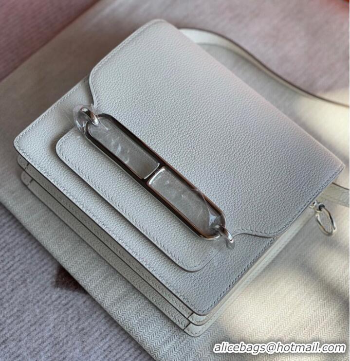 Well Crafted Hermes Roulis 19cm Evercolor 9D H9003 white&Silver