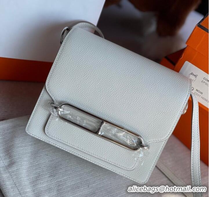 Well Crafted Hermes Roulis 19cm Evercolor 9D H9003 white&Silver