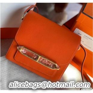 Famous Brand Hermes Roulis 19cm Evercolor 9D H9003 orange&Gold