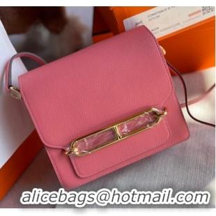 Hot Sell Cheap Hermes Roulis 19cm Evercolor 9D H9003 pink&Gold