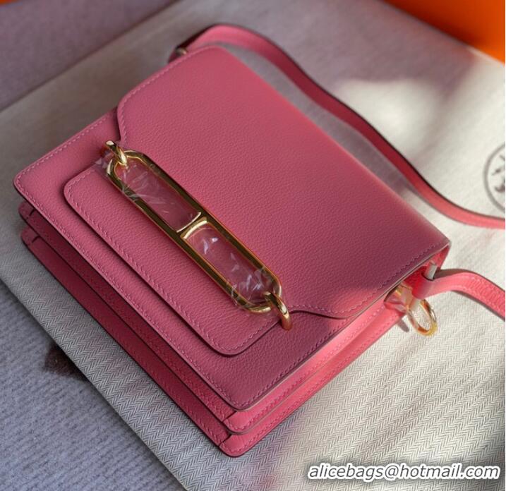 Hot Sell Cheap Hermes Roulis 19cm Evercolor 9D H9003 pink&Gold